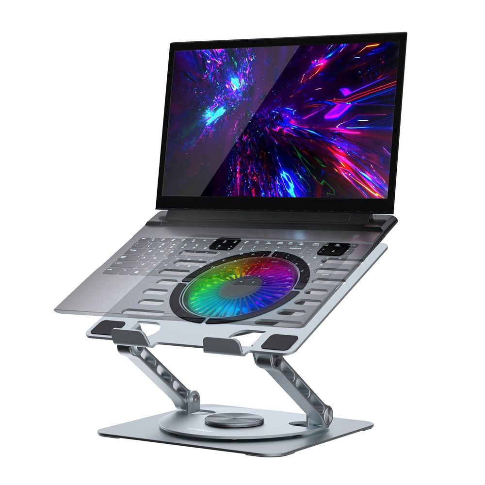 mbeat Stage S8 Rotating Laptop Stand with RGB Cooling Fan and USB Ports Default Title