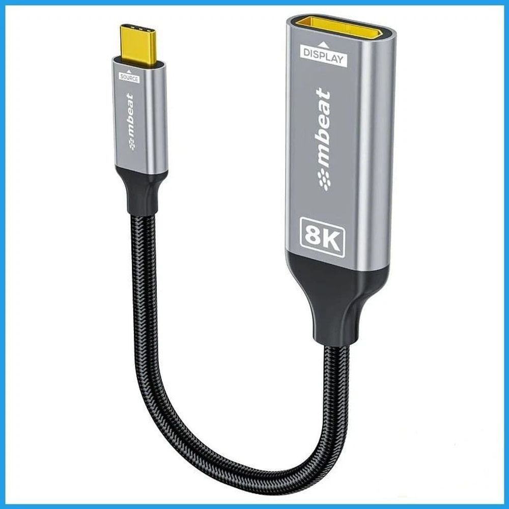 mbeat Tough Link 8K USB-C to DP Adapter - Space Grey Default Title