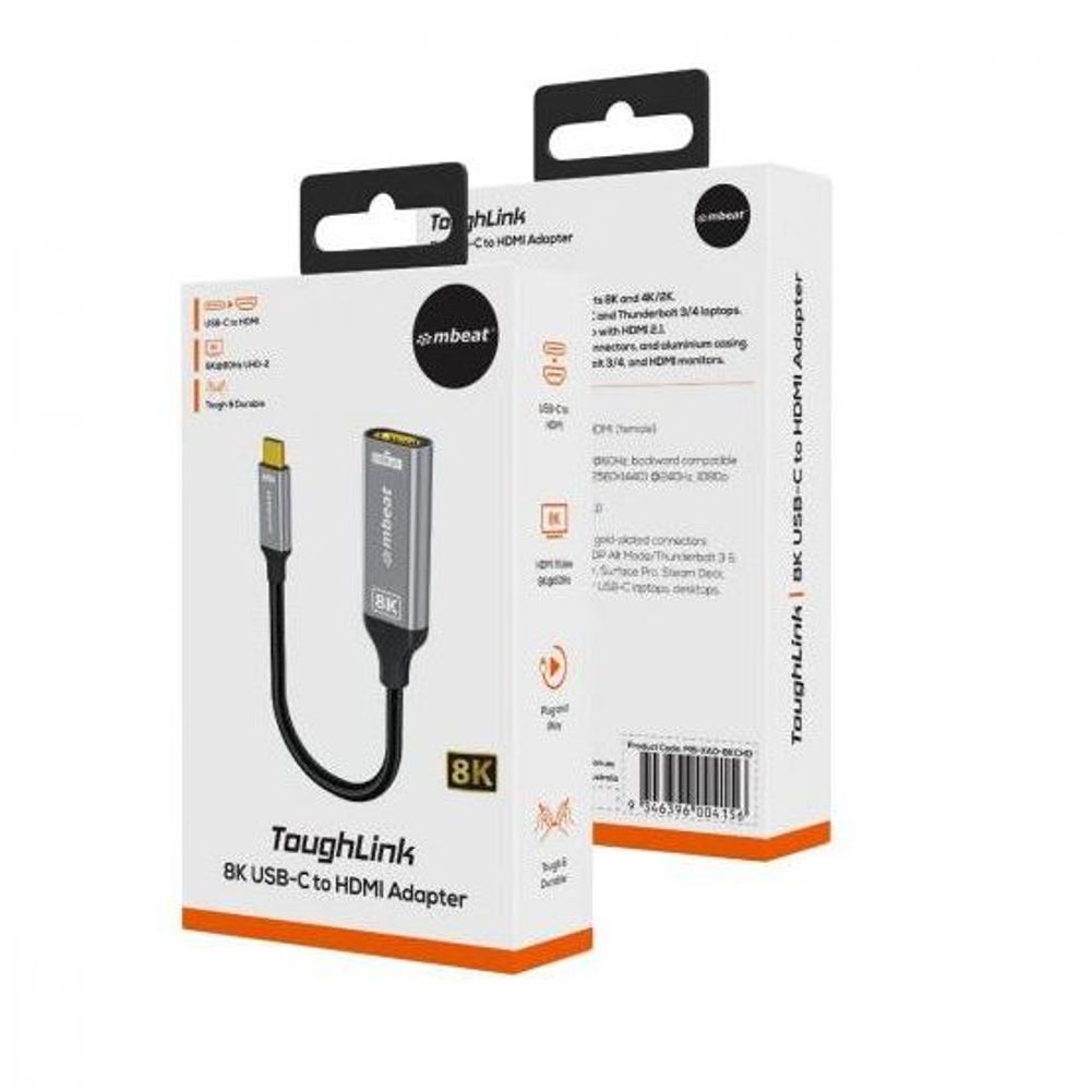 mbeat Tough Link 8K USB-C to HDMI Adapter - Space Grey