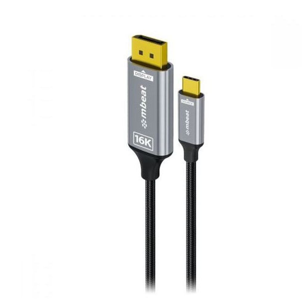 mbeat Tough Link 1.8m 16K USB-C to DP Cable - Space Grey Default Title