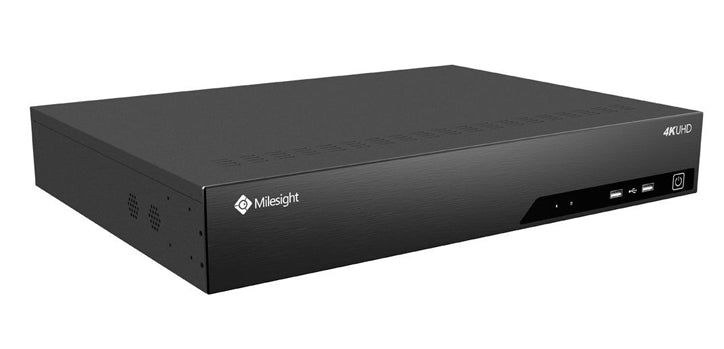 Milesight 4K 16 Channel IP Camera NVR with built in 16 Port PoE Switch and RAID, LPR Support