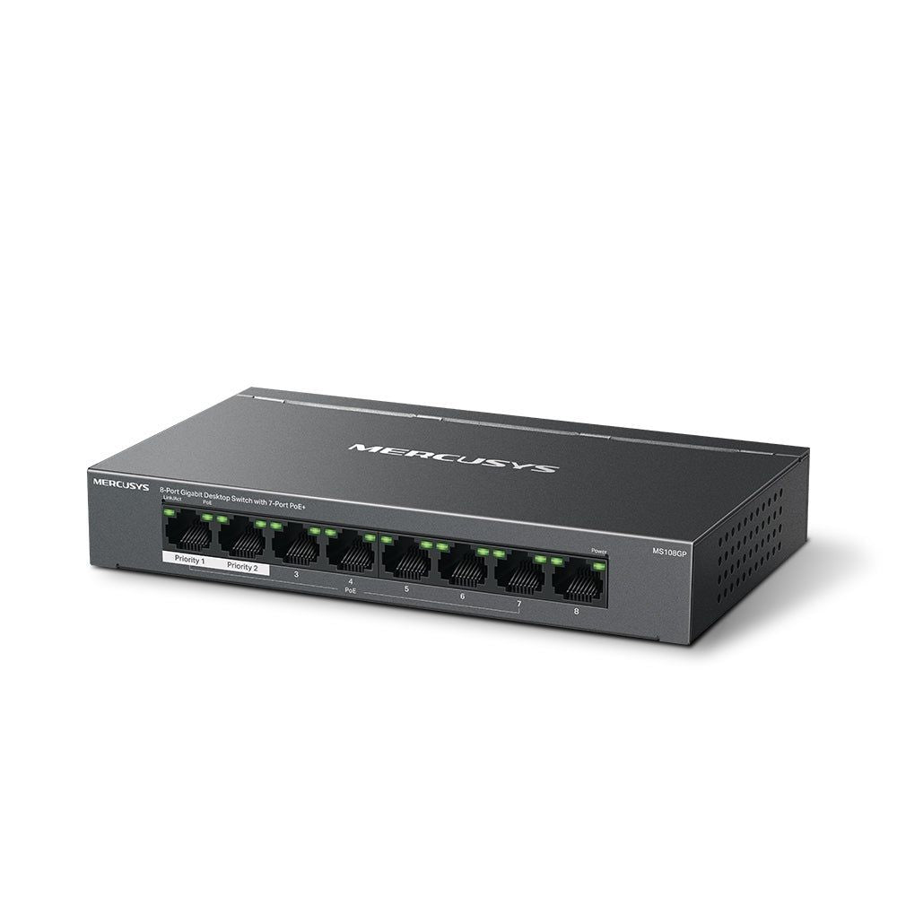 MER-MS108GP - Mercusys MS108GP 8-Port Gigabit Desktop Switch with 7-Port PoE+