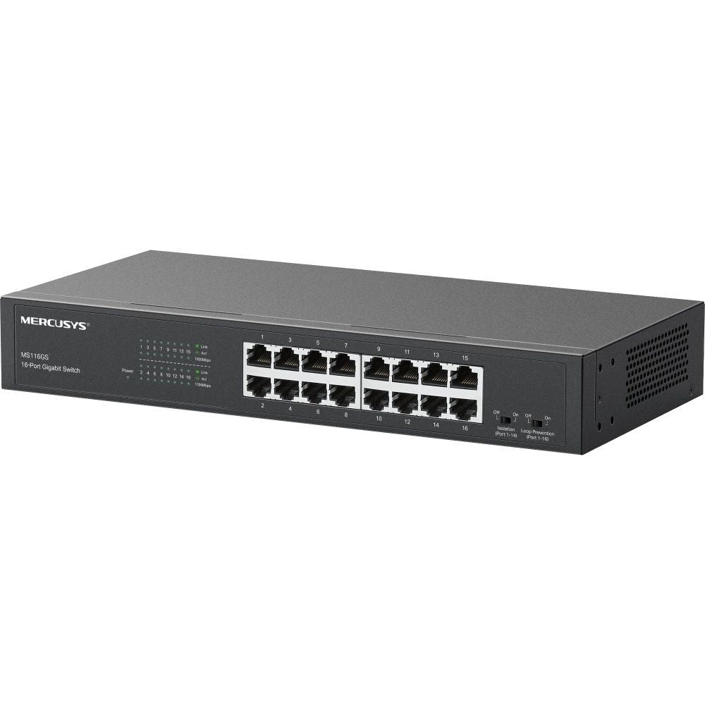 Mercusys MS116GS 16-Port Gigabit Desktop/Rackmount Switch Default Title