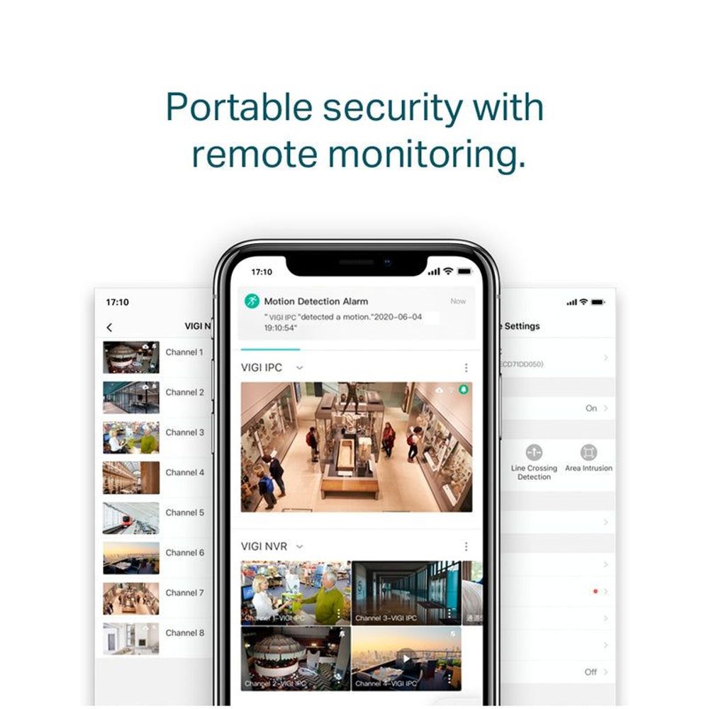 TP-Link VIGI NVR mobile app remote monitoring on smartphone screen