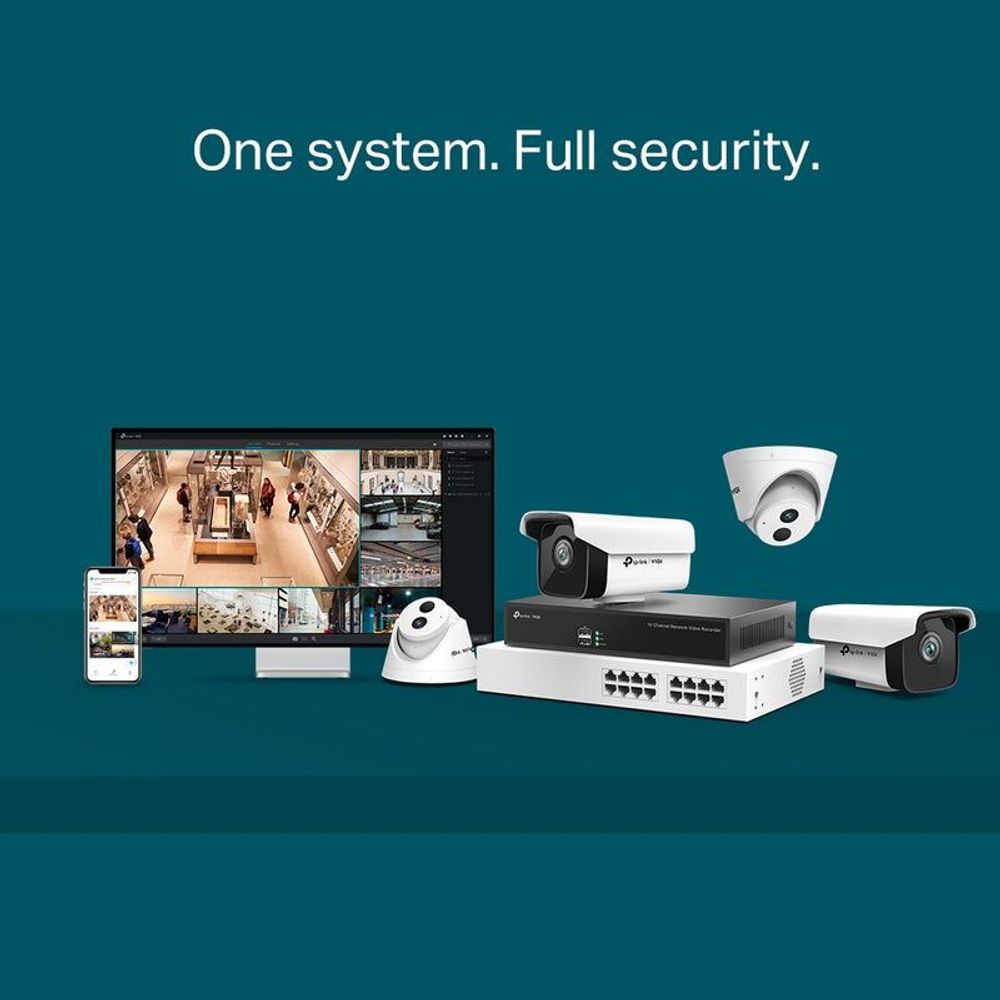 TP-Link VIGI network video recorder with connected security cameras