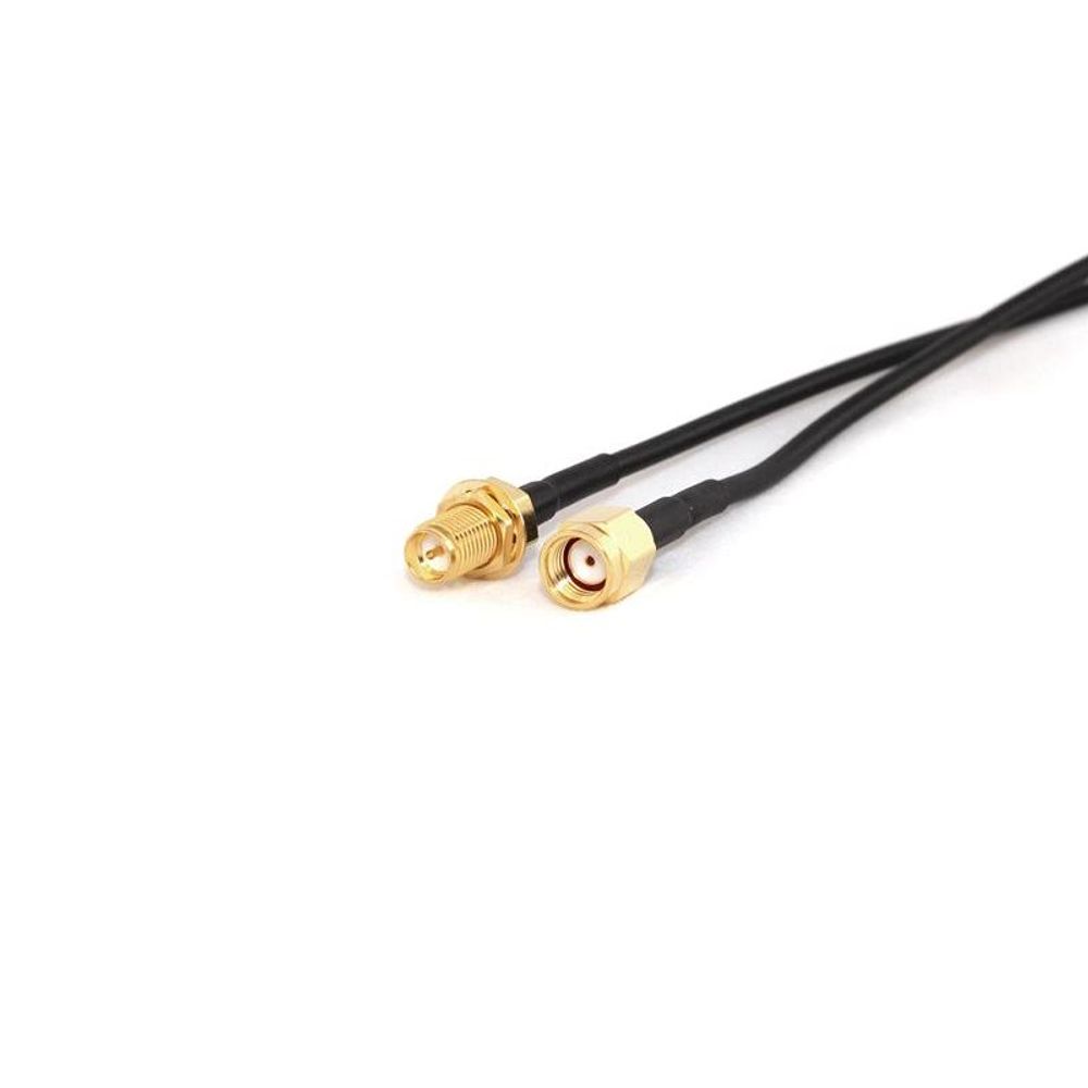 P-45 - RP-SMA Male to RP-SMA Female Bulkhead 20cm LLC100 50 Ohm Coax Pigtail