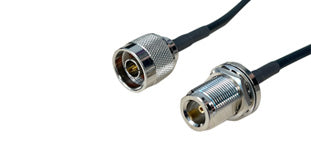 N-Male to N-Female Bulkhead 50cm LLC200 50 Ohm Coax Pigtail