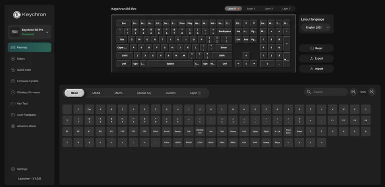 Keychron B6 Pro Keyboard and BM24 Mouse Wireless Combo - Black 100% Layout
