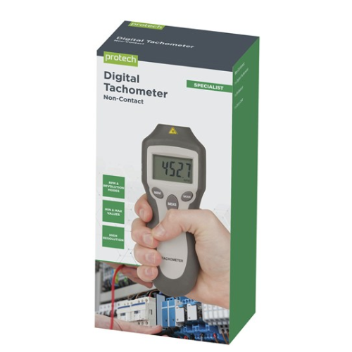 QM1449 Digital Tachometer with Memory includes Min-Max Tech Supply Shed box