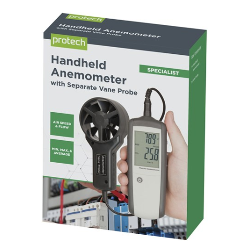QM1646 Hand-held Anemometer with Separate Sensor Tech Supply Shed box