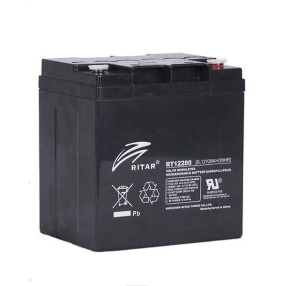 RT12260F3 - Ritar - 12VDC 26Ah Sealed Lead Acid Battery - F3 Terminals
