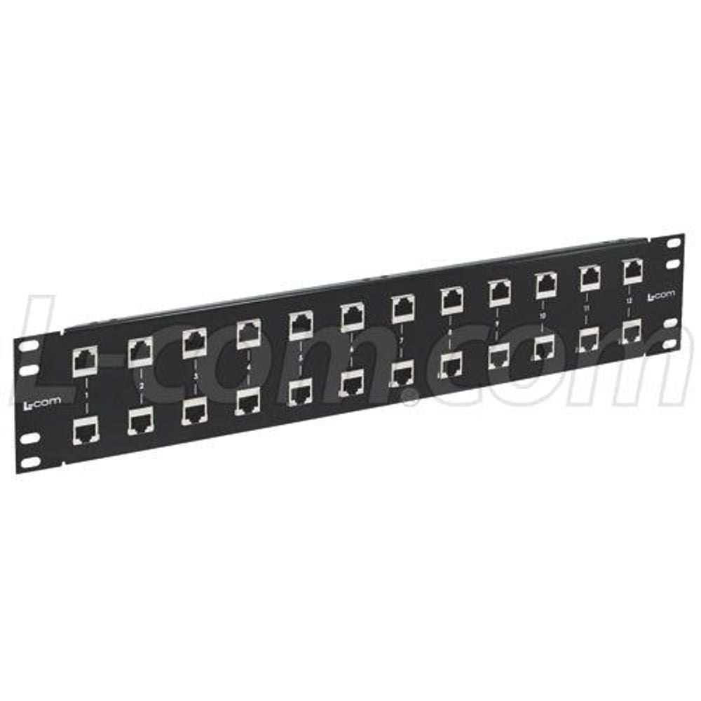 RMSP-CAT6-12 - L-com 19inch Rack Mount 12 port Cat6 Lightning Protection