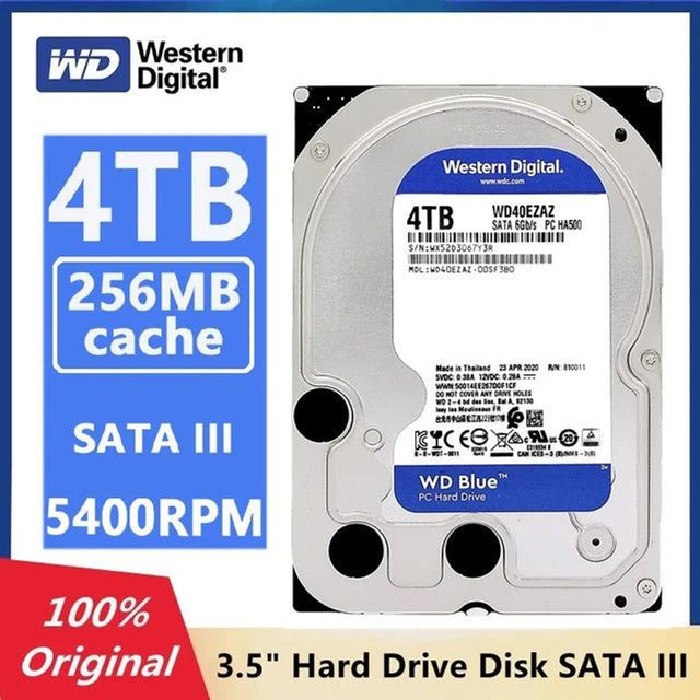 wd blue 4tb sata3 3.5" 256mb cache 5400rpm tech supply shed