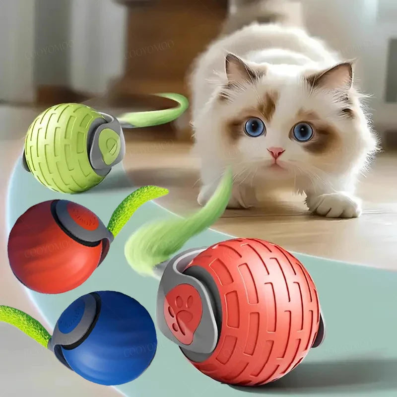 Automatic Interactive Smart Cat Toy - USB Rechargeable Rolling Ball and Mouse Car Teaser