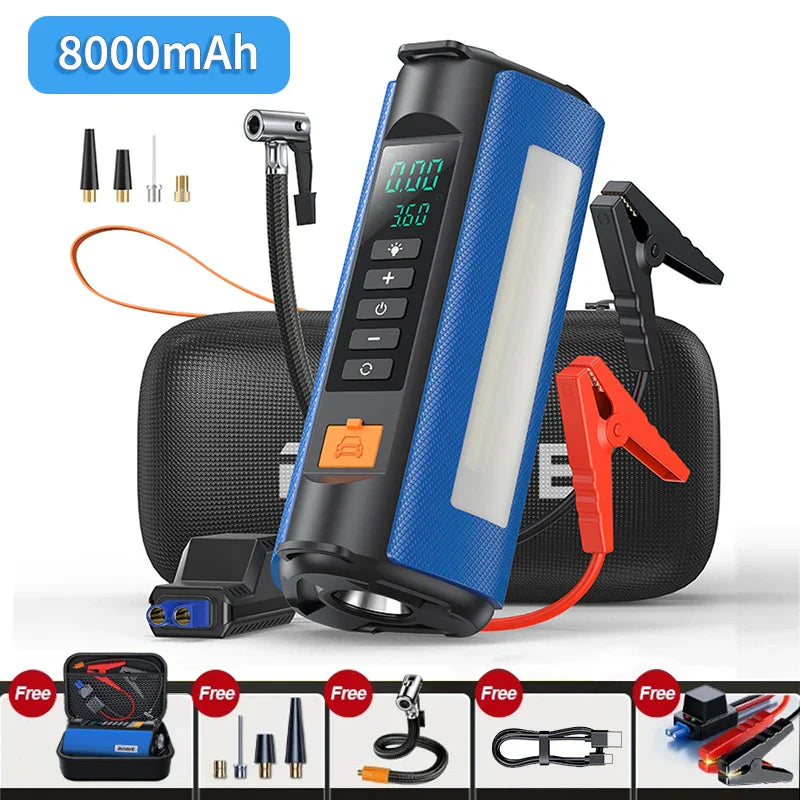 BUVAYE 2000A Professional Car Battery Jump Starter with Built-in 150PSI Air Pump and USB Power Bank for 12V Vehicles Ts03-8000Mah (29)