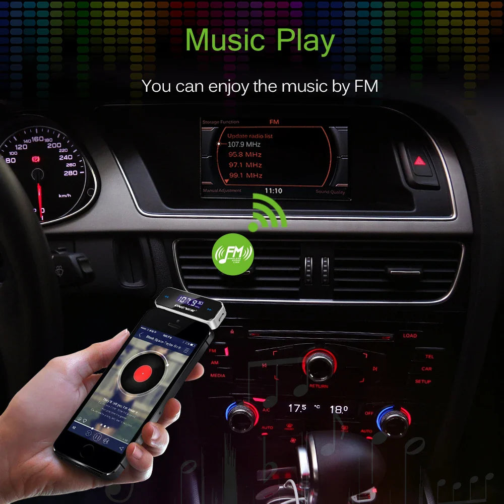 Kebidumei Wireless 3.5mm Audio FM Transmitter