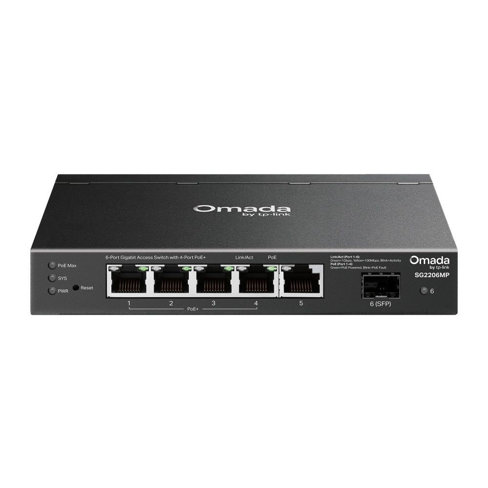 TP-Link SG2206MP Omada Access 6-Port Gigabit Switch with 4-Port PoE+ Default Title