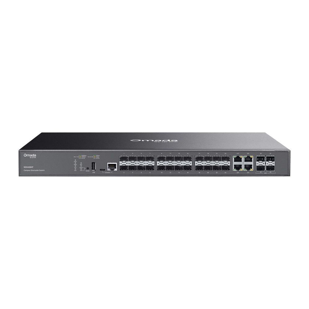 TP-Link SG5428XF, Omada Campus 24-Port SFP Stackable Lite L3 Managed Switch with 4× 10G Slots Default Title