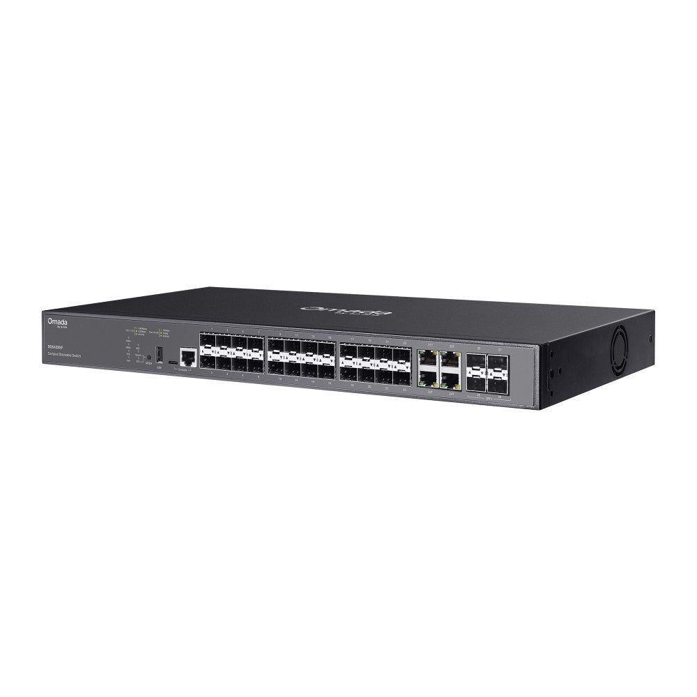 TP-Link SG5428XF, Omada Campus 24-Port SFP Stackable Lite L3 Managed Switch with 4× 10G Slots