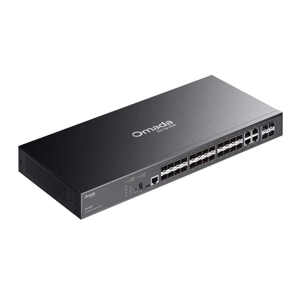 TP-Link SG5428XF, Omada Campus 24-Port SFP Stackable Lite L3 Managed Switch with 4× 10G Slots