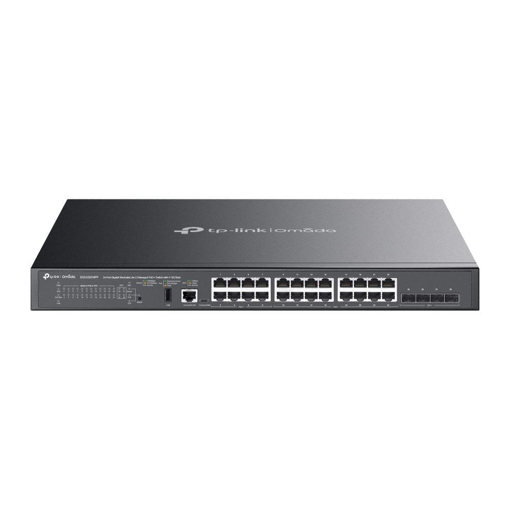 TP-Link SG5428XMPP, Omada 24-Port Gigabit Stackable Lite L3 Managed PoE++ Switch with 4× 10G Slots Default Title