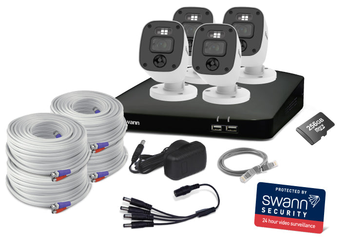 Swann 8-channel 2K DVR security system with 4 bullet cameras