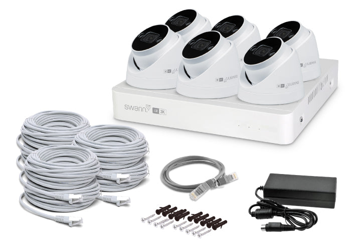 Swann AdvancedX wired 3K 5MP NVR security system with 6 dome cameras