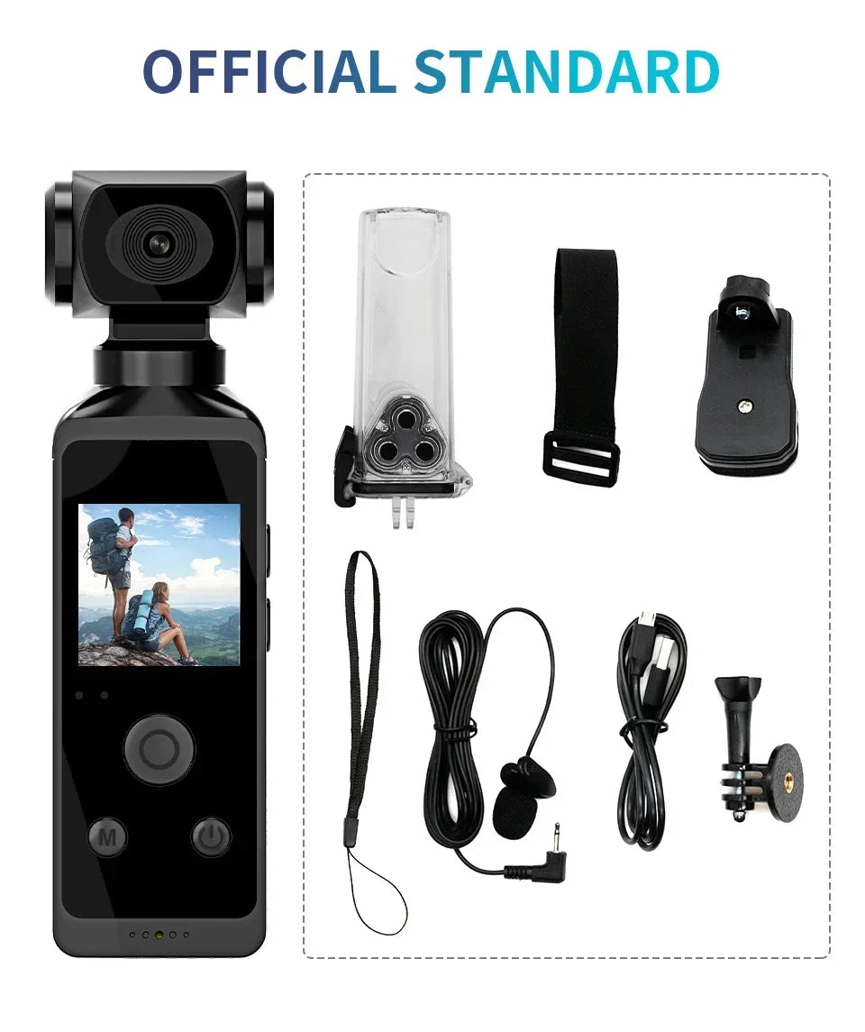 DIXSG 4K 1080P WiFi Full HD Mini Camcorder with 270° Rotation and Waterproof Case for Outdoor Sports Documentation