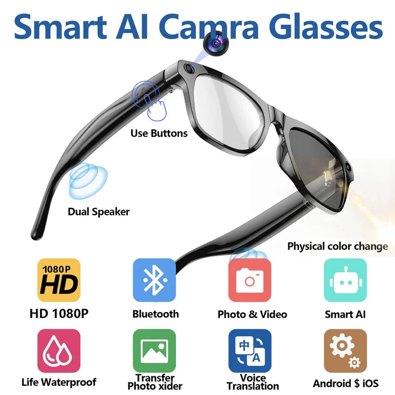 Mijia 4K HD AI Smart Glasses Black Color Changing
