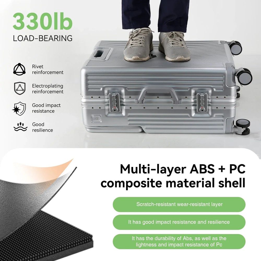 AIWEINY 2025 Aluminum Frame Hard Shell Suitcase