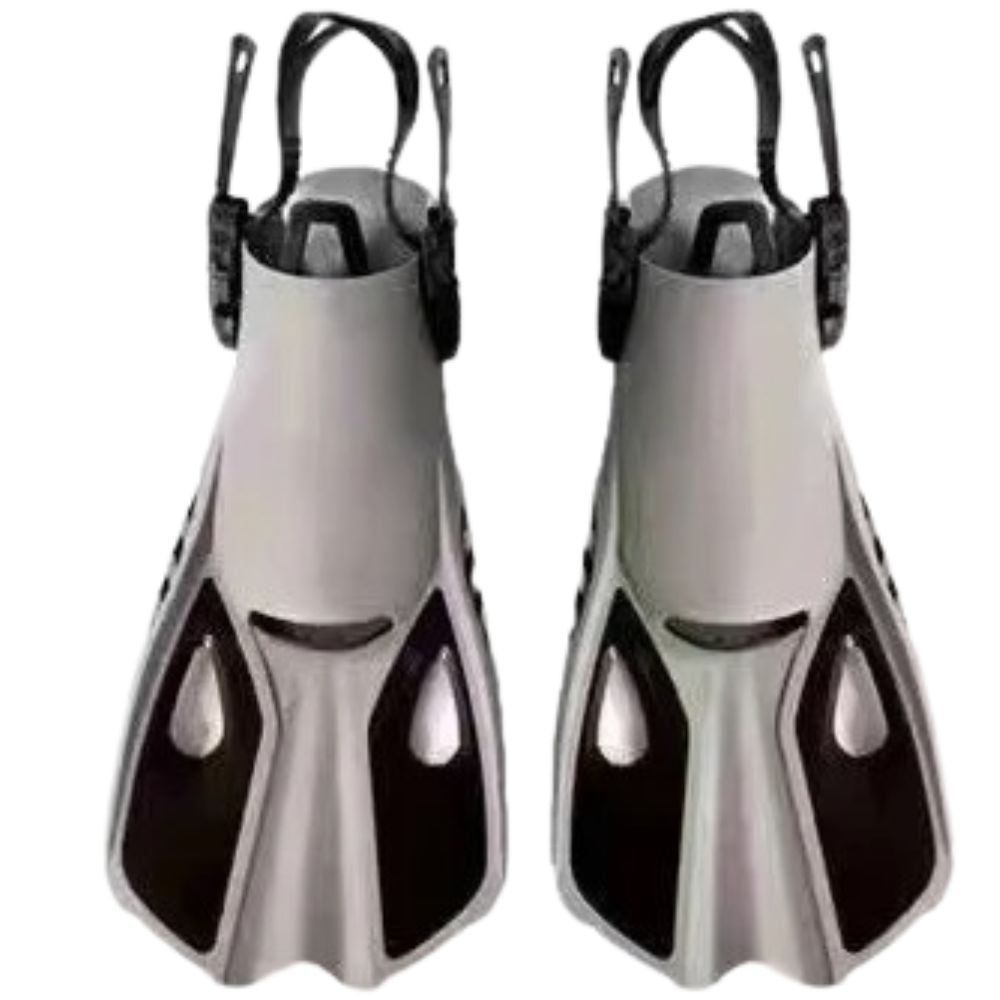 Adjustable Snorkel Fins - Southern Dolphin L XL Adult Silver
