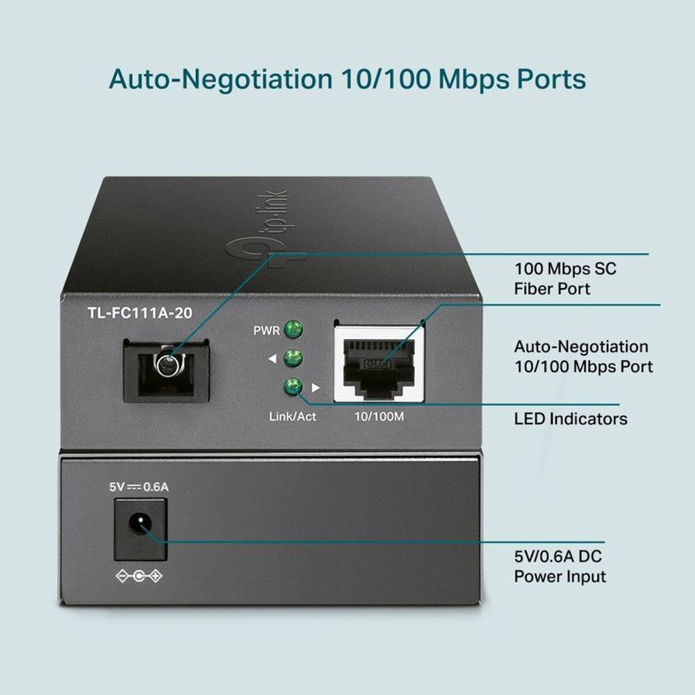 TL-FC111A-20 - TP-Link TL-FC111A-20 10/100 Mbps WDM Media Converter