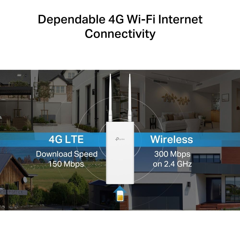 TP-Link TL-MR100-Outdoor, 4G 300 Mbps Wi-Fi Outdoor Router