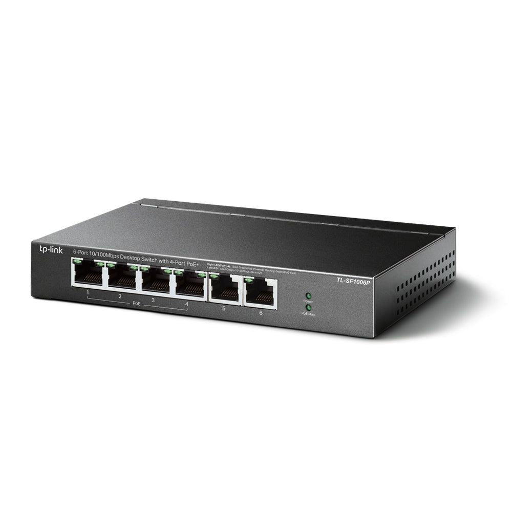 TL-SF1006P - TP-Link TL-SF1006P 6-Port 10/100 Mbps Desktop Switch with 4-Port PoE+