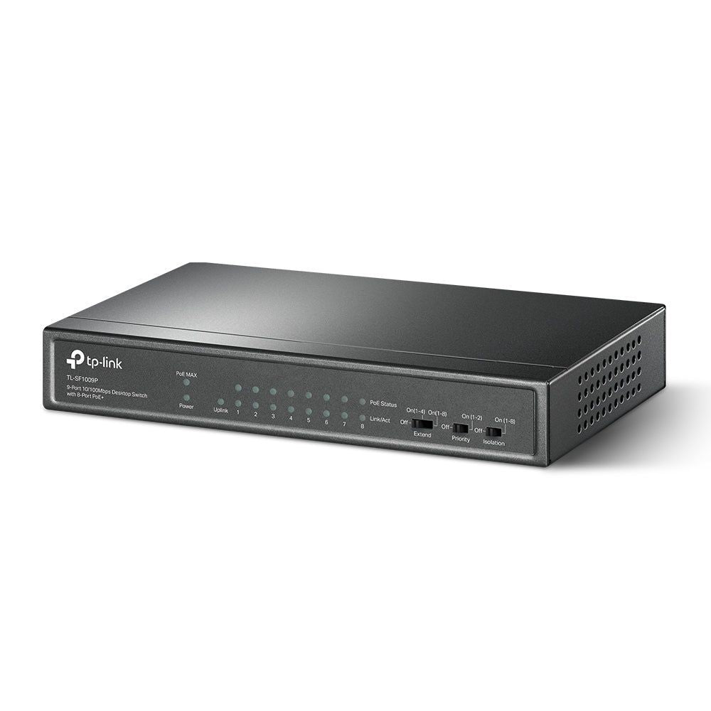 TL-SF1009P - TP-Link TL-SF1009P 9-Port 10/100 Mbps Desktop Switch with 8-Port PoE+