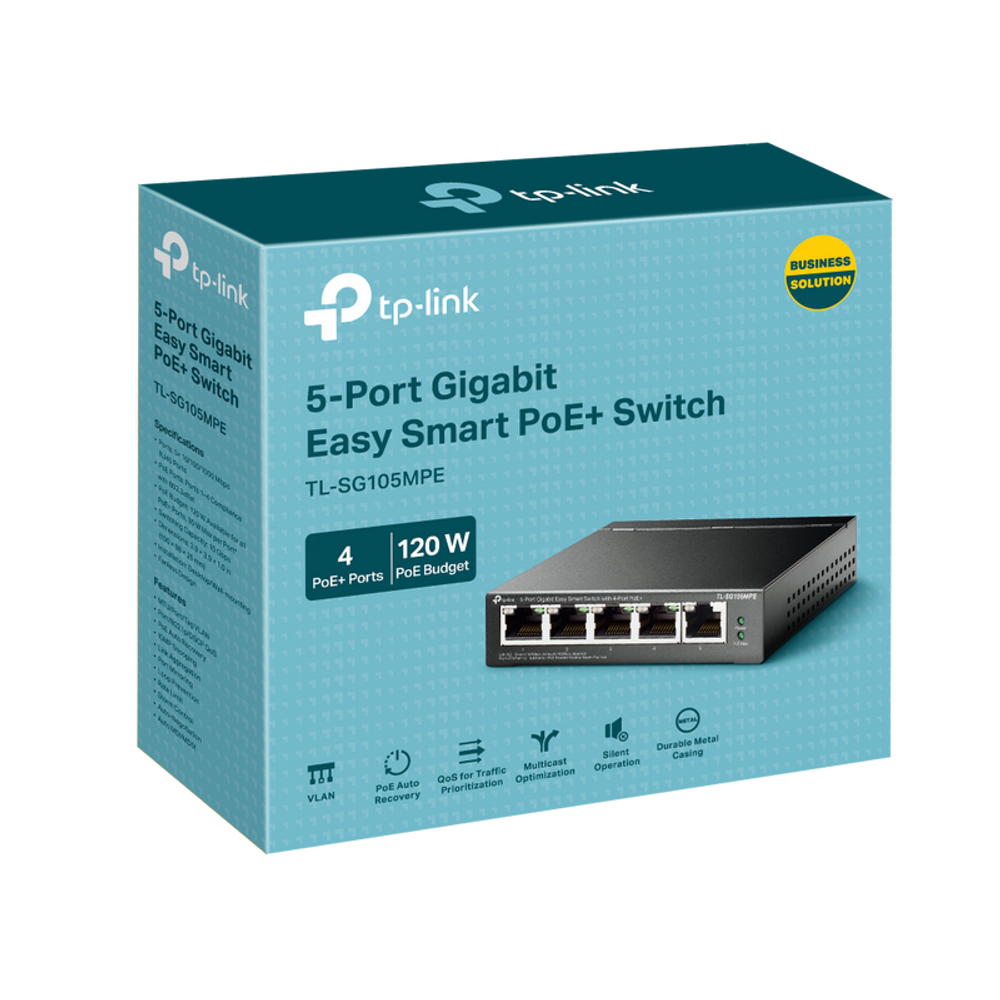 TL-SG105MPE - TP-Link 5-Port Gigabit Easy Smart Switch with 4-Port PoE+