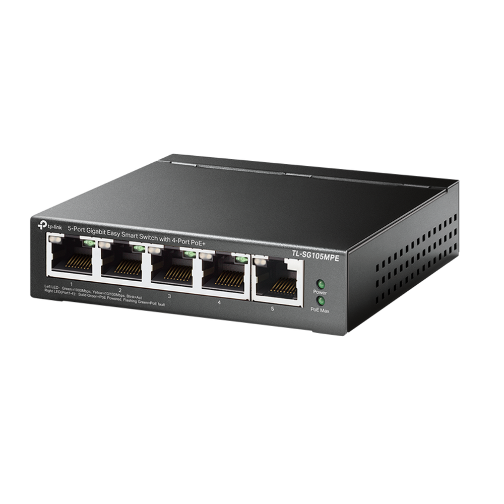 TL-SG105MPE - TP-Link 5-Port Gigabit Easy Smart Switch with 4-Port PoE+