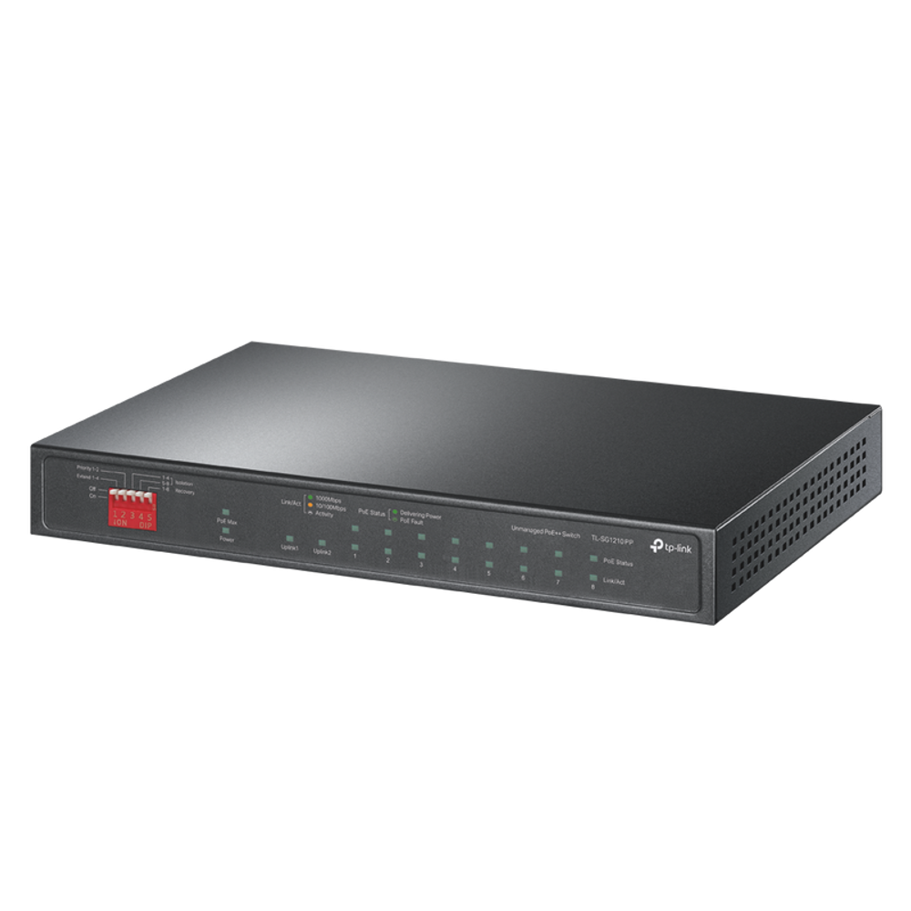 TL-SG1210PP - TP-Link 10-Port Gigabit Desktop Switch with 6-Port PoE+ and 2-Port PoE++