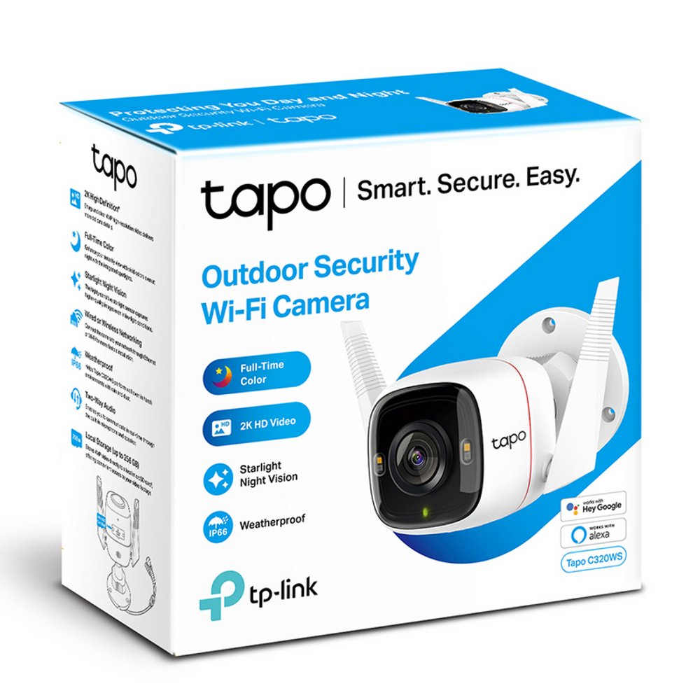 TL-TAPOC320WS - TP-Link Tapo C320WS Outdoor Security Wi-Fi Camera, 104° Wide-Angle View, Power : AC Adapter