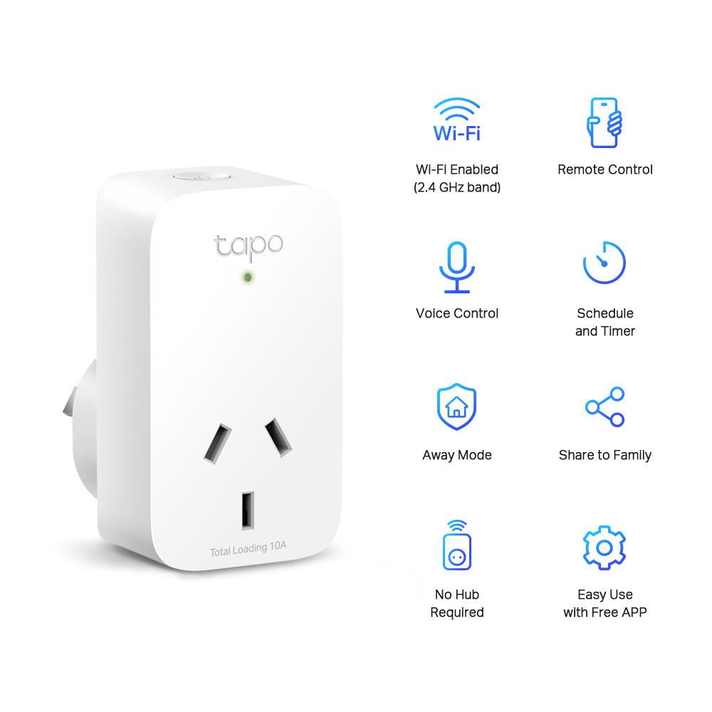 TL-TAPOP100-4P - TP-Link Tapo P100, Mini Smart Wi-Fi Socket/plug, 4 Pack