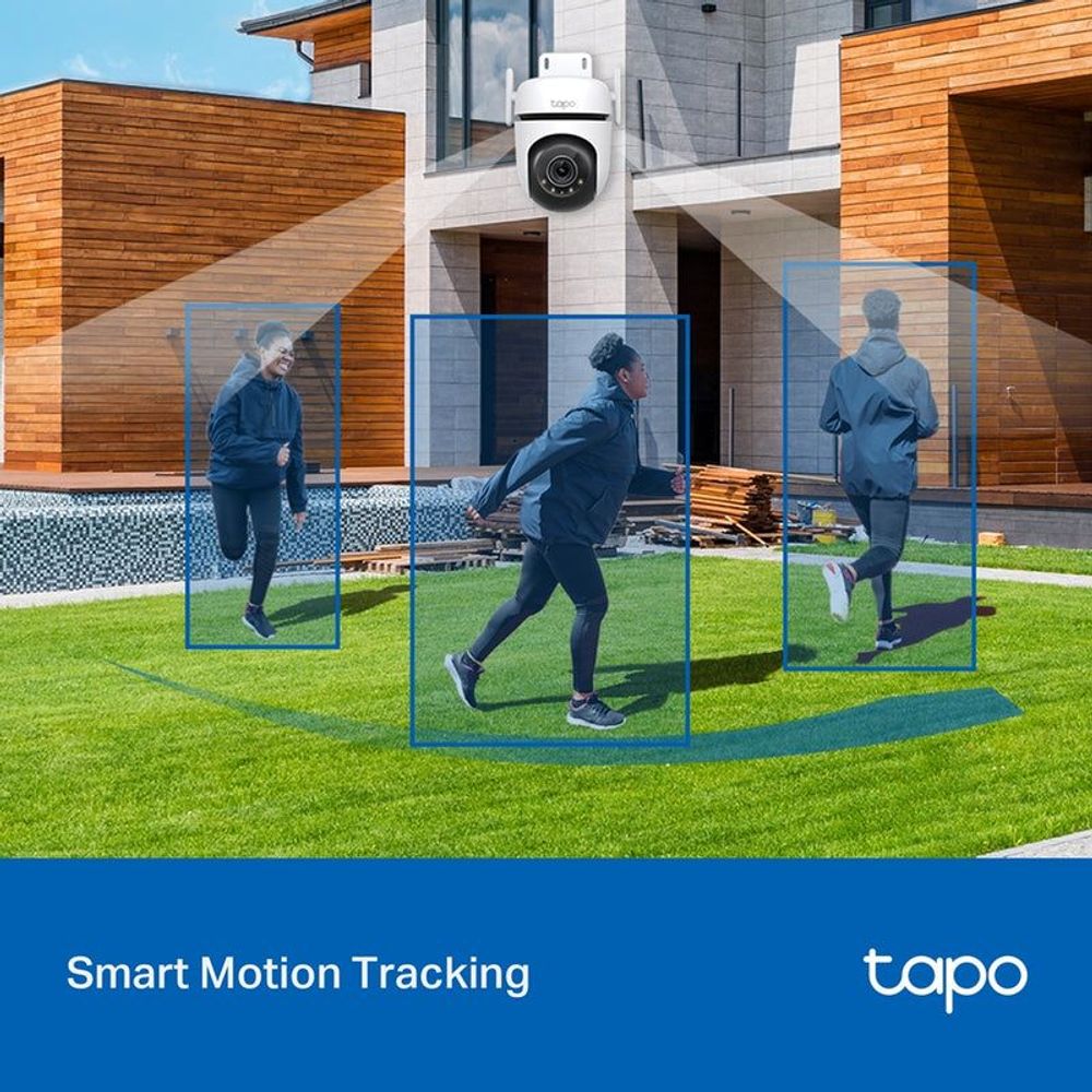 Outdoor security camera smart motion tracking preview with people movement boxes