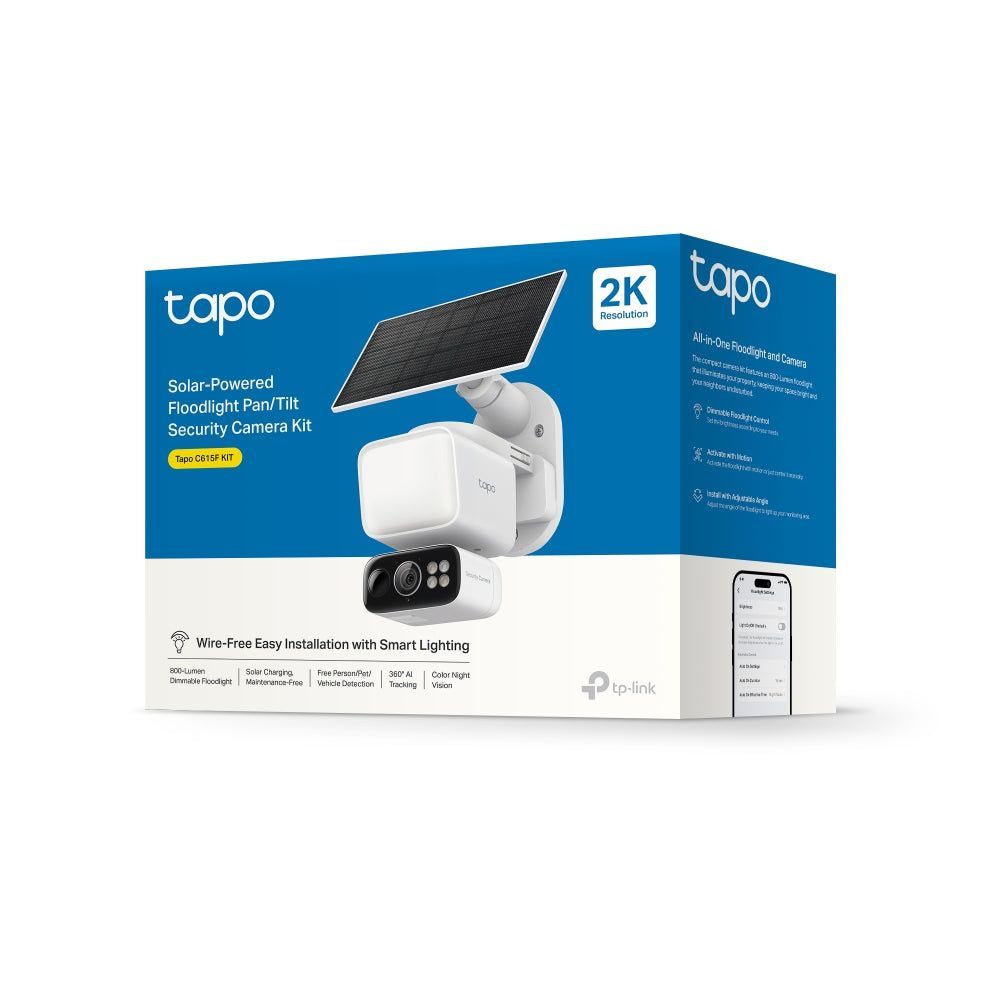 TP-Link Tapo C615F KIT Solar-Powered Floodlight Pan/Tilt Security Camera Kit