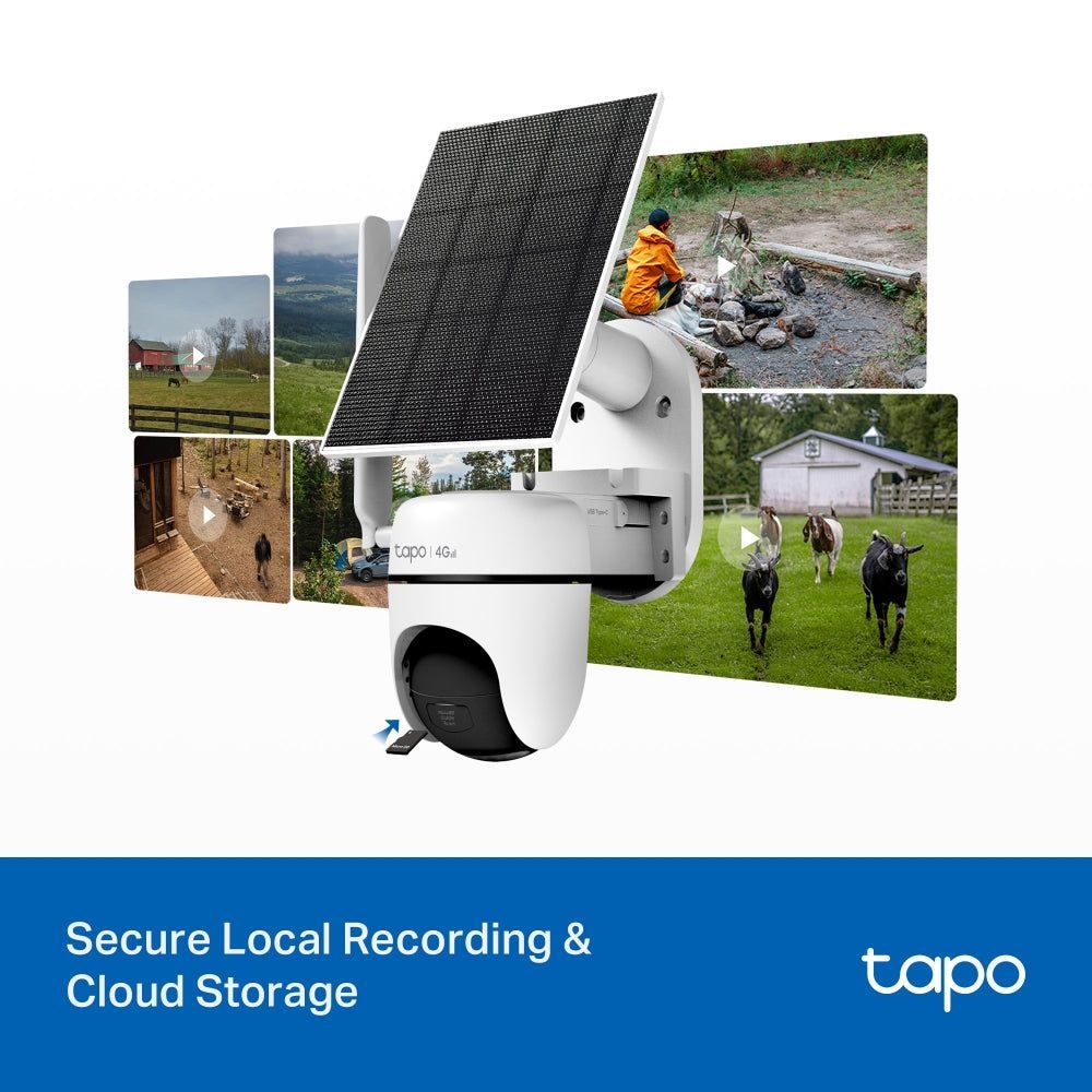 TP-Link Tapo C615G KIT Solar-Powered Pan/Tilt 4G LTE Security Camera Kit