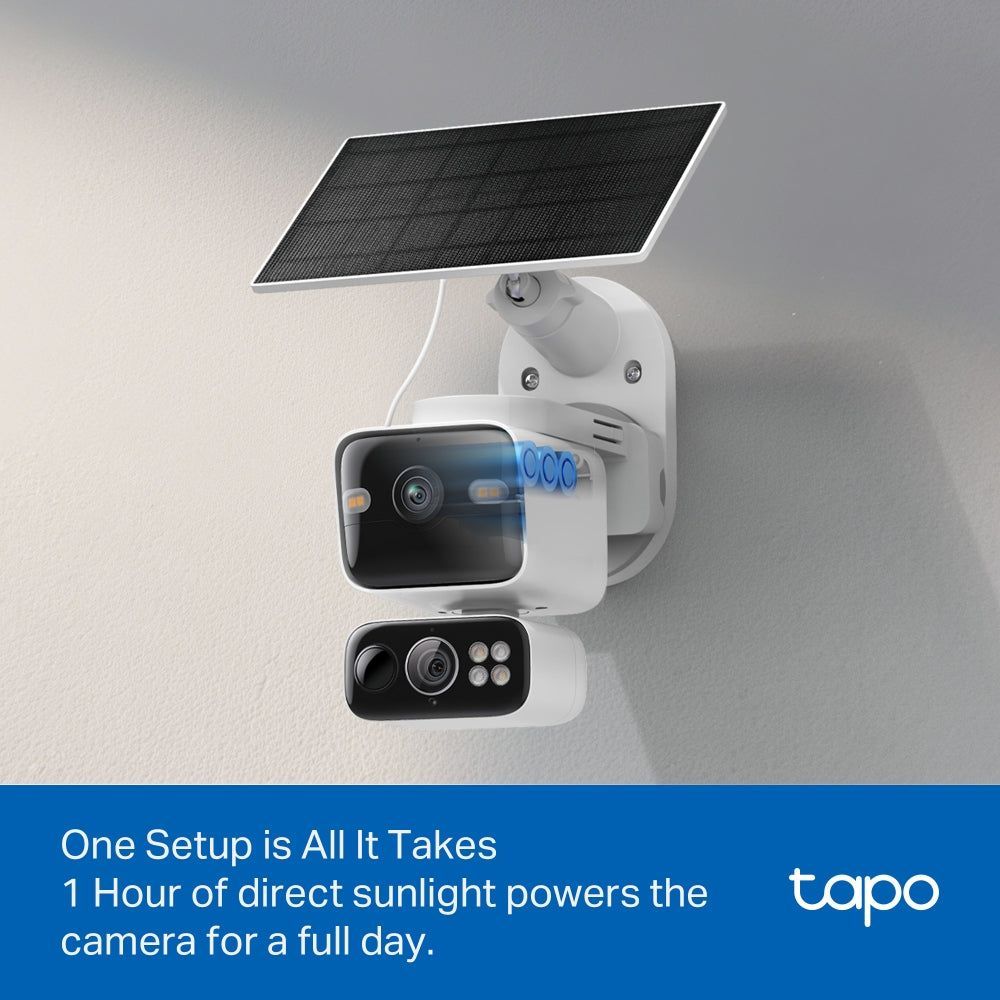 TP-Link Tapo C645D KIT, Solar-Powered Dual-Lens Pan/Tilt Security Camera Kit
