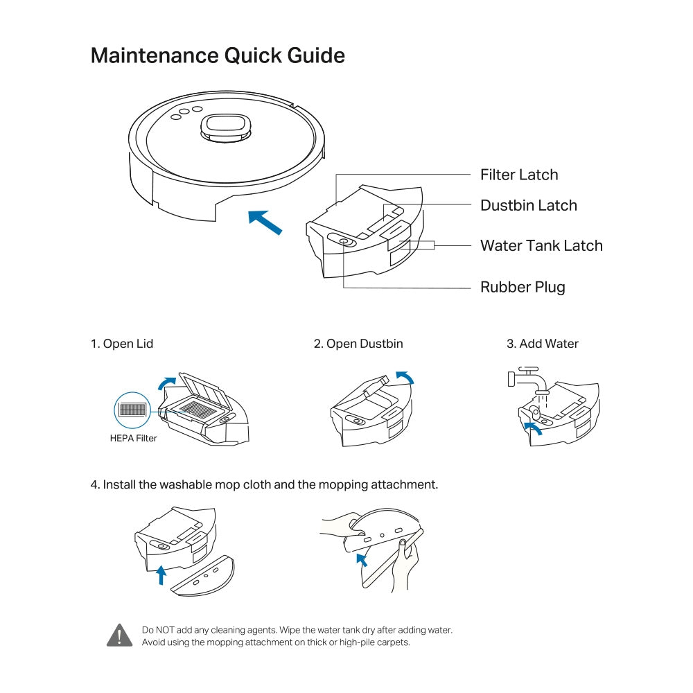 TP-Link Tapo RVA500 Tapo Robot Vacuum 2-in-1 Dustbin & Water Tank