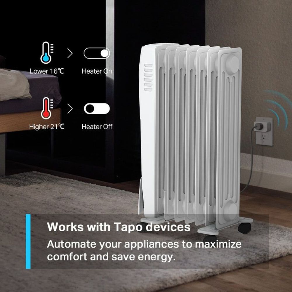 Smart temperature and humidity sensor setup shown with comfort and energy icons