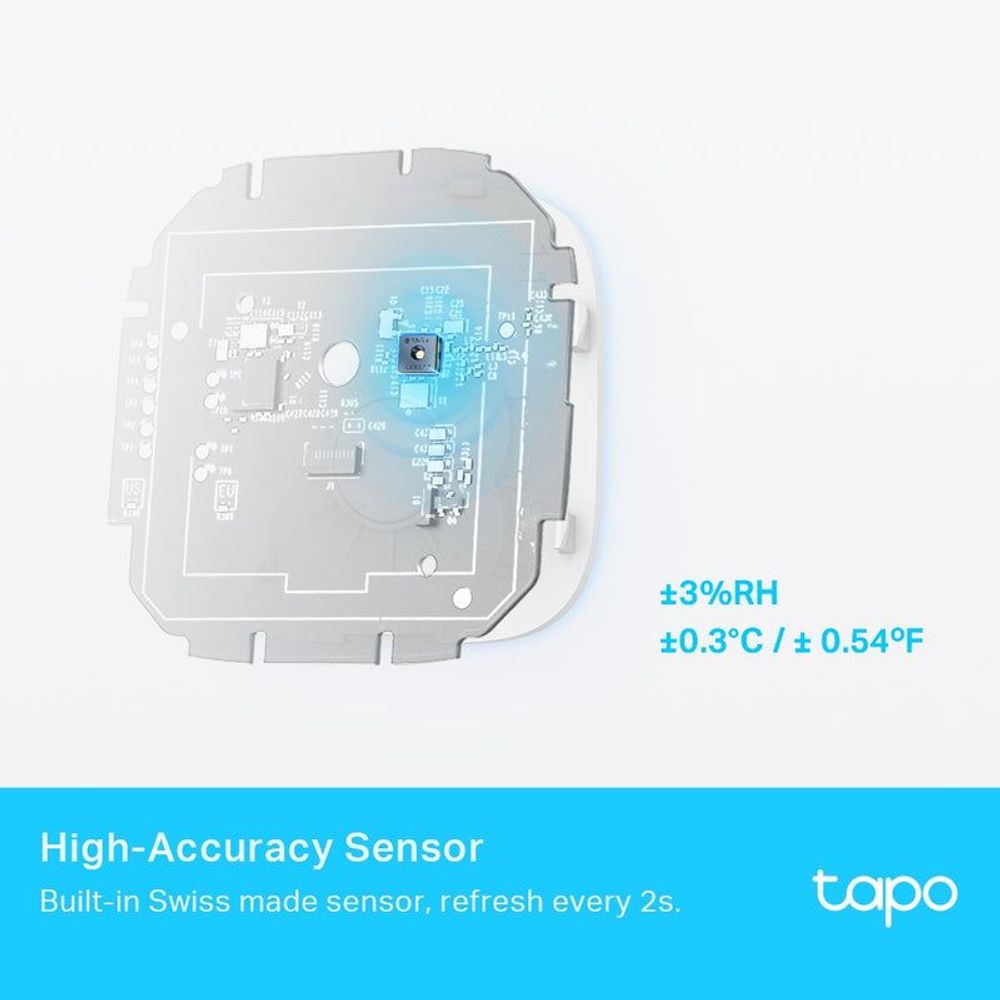 Exposed internal sensor board for smart temperature and humidity monitor