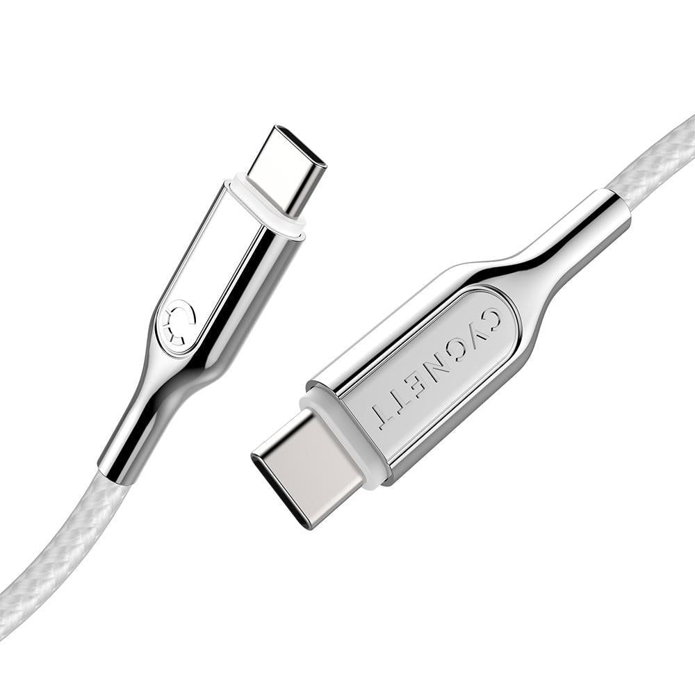 CY2693PCTYC - Cygnett Armored 2.0 USB-C to USB-C (5A/100W )Cable 1M -White | Tech Supply Shed
