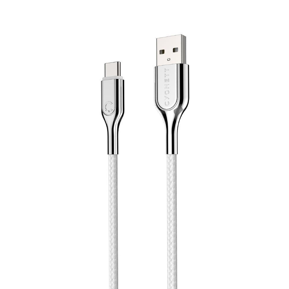 CY2698PCUSA - Cygnett Armored 2.0 USB-C to USB-A(3A/60W )Cable 2M -White | Tech Supply Shed