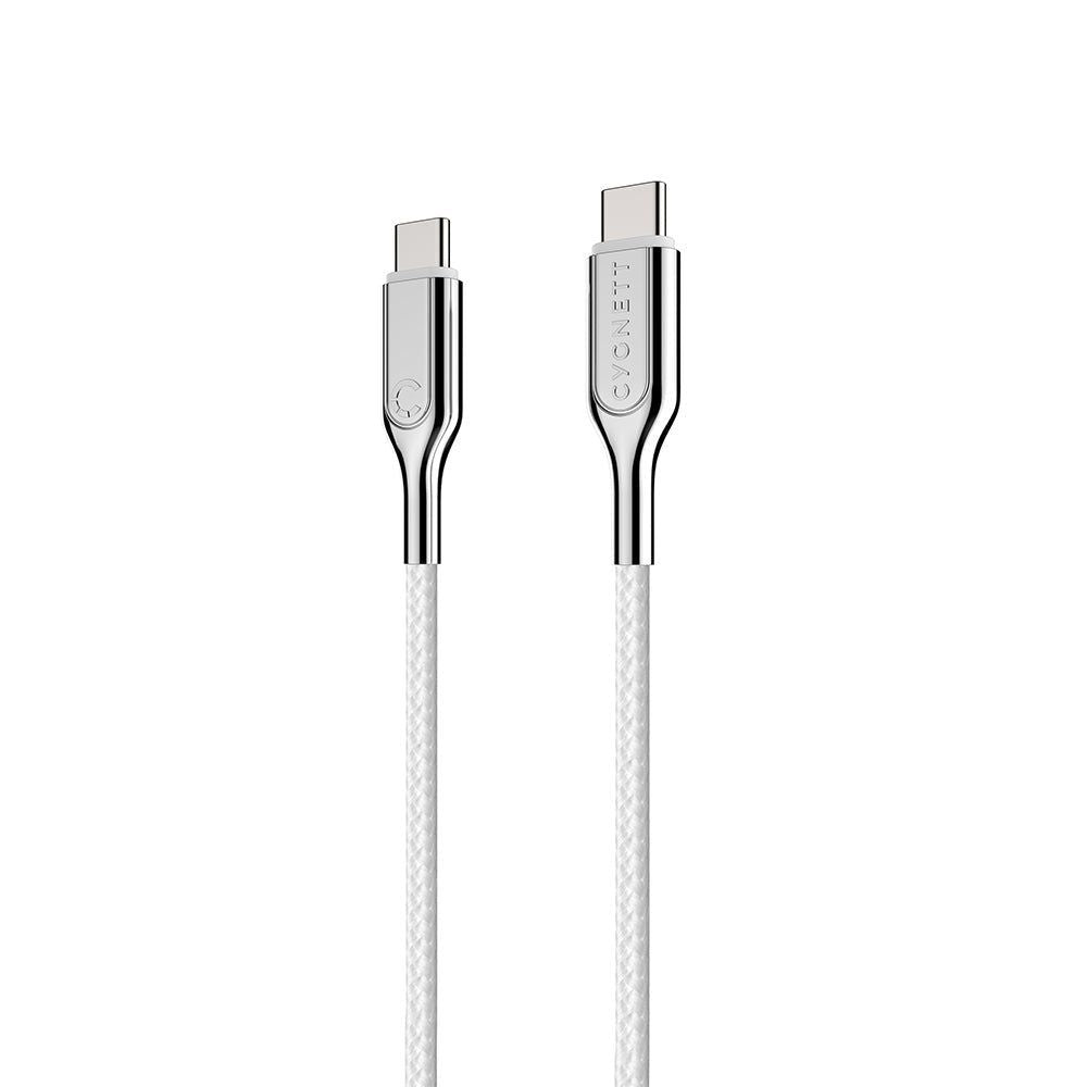 CY2694PCTYC - Cygnett Armoured 2.0 USB-C to USB-C (5A/100W )Cable 2M -White | Tech Supply Shed